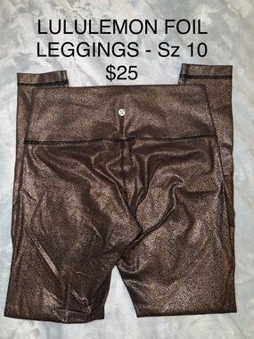 lululemon athletica Metallic Bronze Foil Leggings